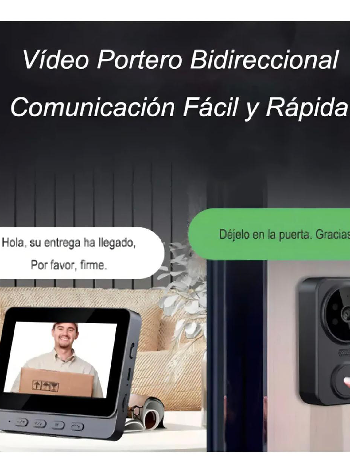 Timbre Visual Portero Con1080p Cámara+pantalla 4.3 Pulgadas 8