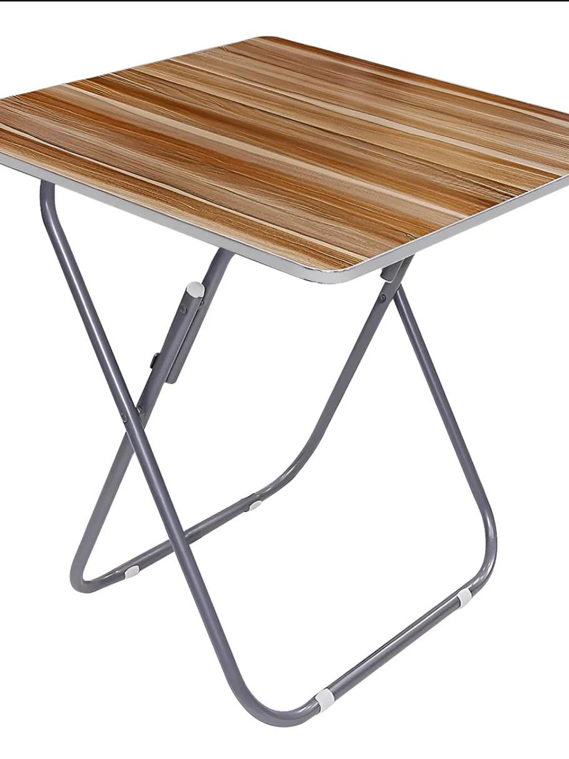 Mesa Plegable Homelyn En Acero Inoxidable Y Mdf Medidas 60x60cm Con Altura 70cm 1