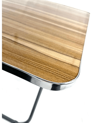 Mesa Plegable Homelyn En Acero Inoxidable Y Mdf Medidas 60x60cm Con Altura 70cm