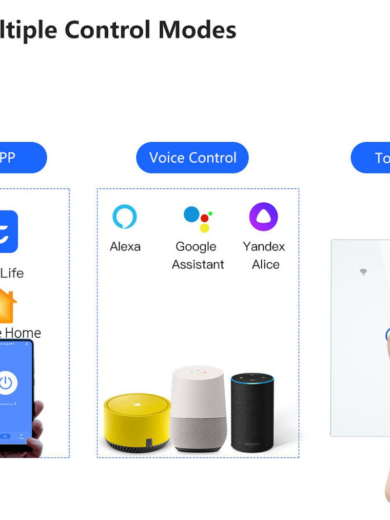 Interruptor Inteligente Wifi Negro Sin Neutro  7