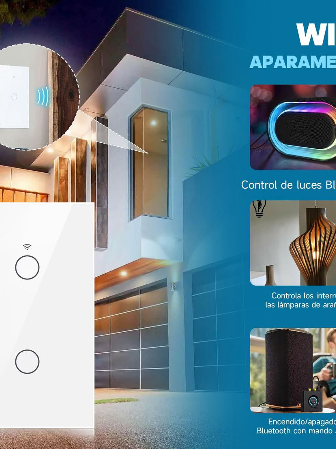 Interruptor Inteligente Wifi Blanco Sin Neutro  1