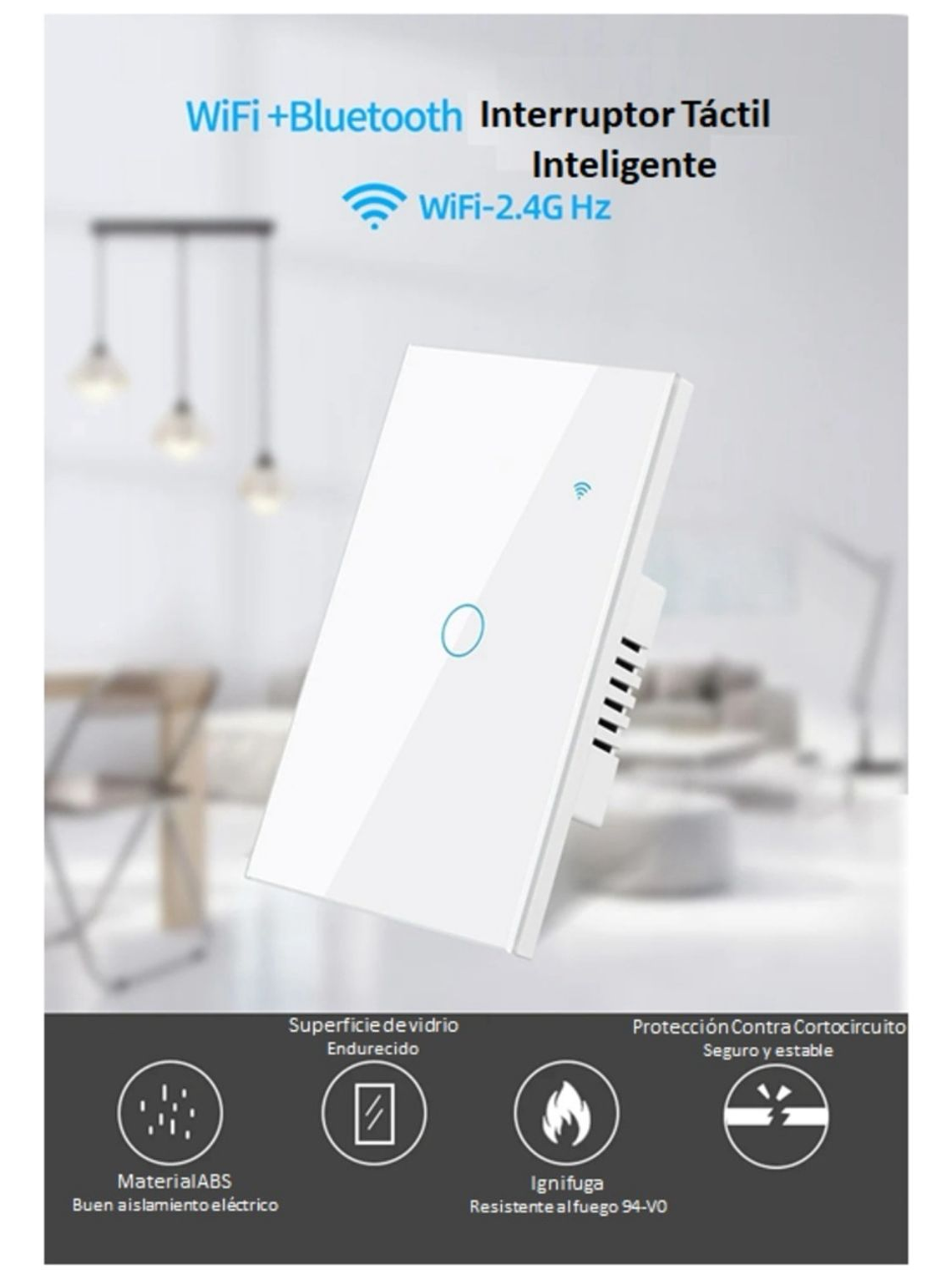 Interruptor Inteligente Wifi Blanco Sin Neutro  3