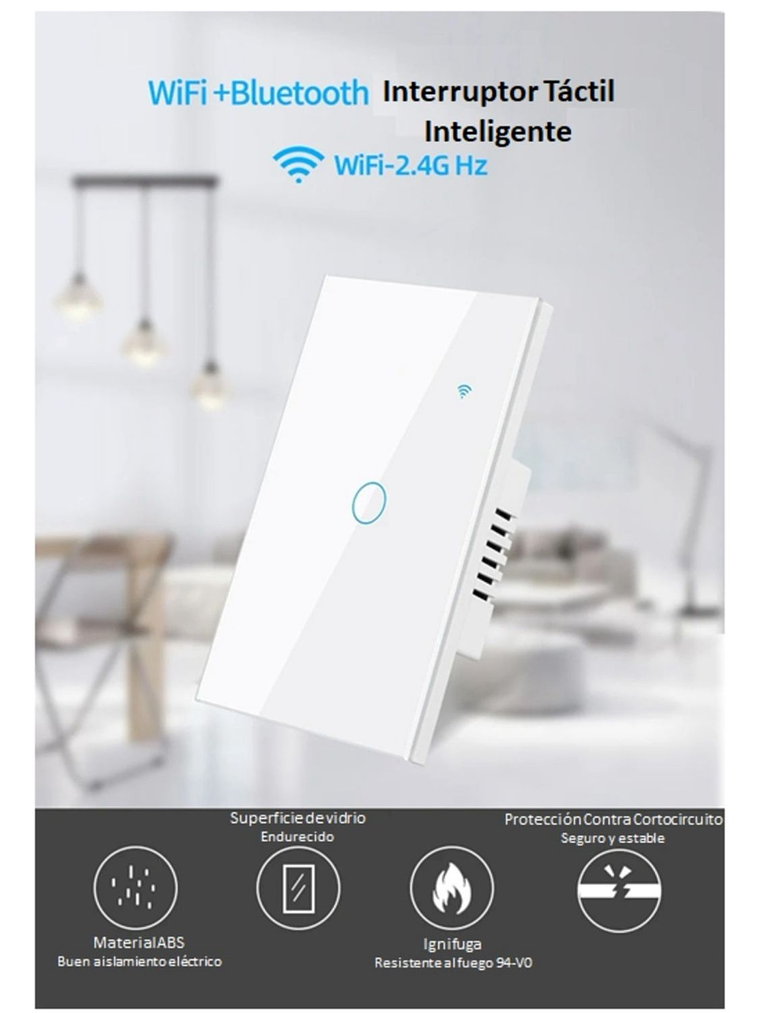 Interruptor Inteligente Wifi Blanco Sin Neutro  3