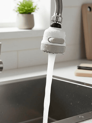 Boquilla Para Grifo Lavaplatos Cocina Regulable 3 Intensida Color Plateado