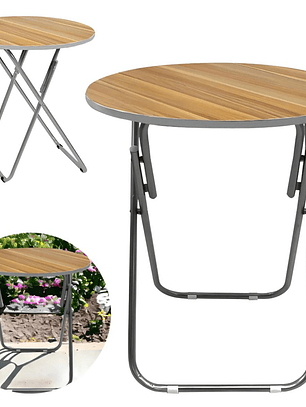 Mesa Plegable Redonda 60X60Cm - Color Marrón