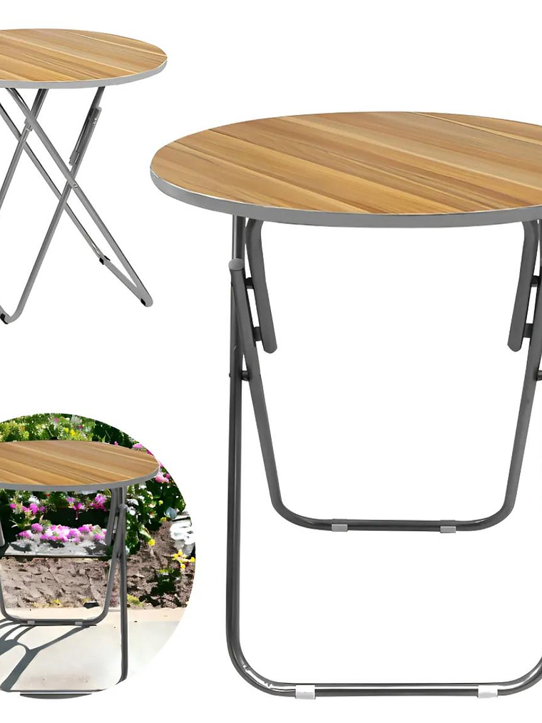 Mesa Plegable Redonda 60X60Cm - Color Marrón 1