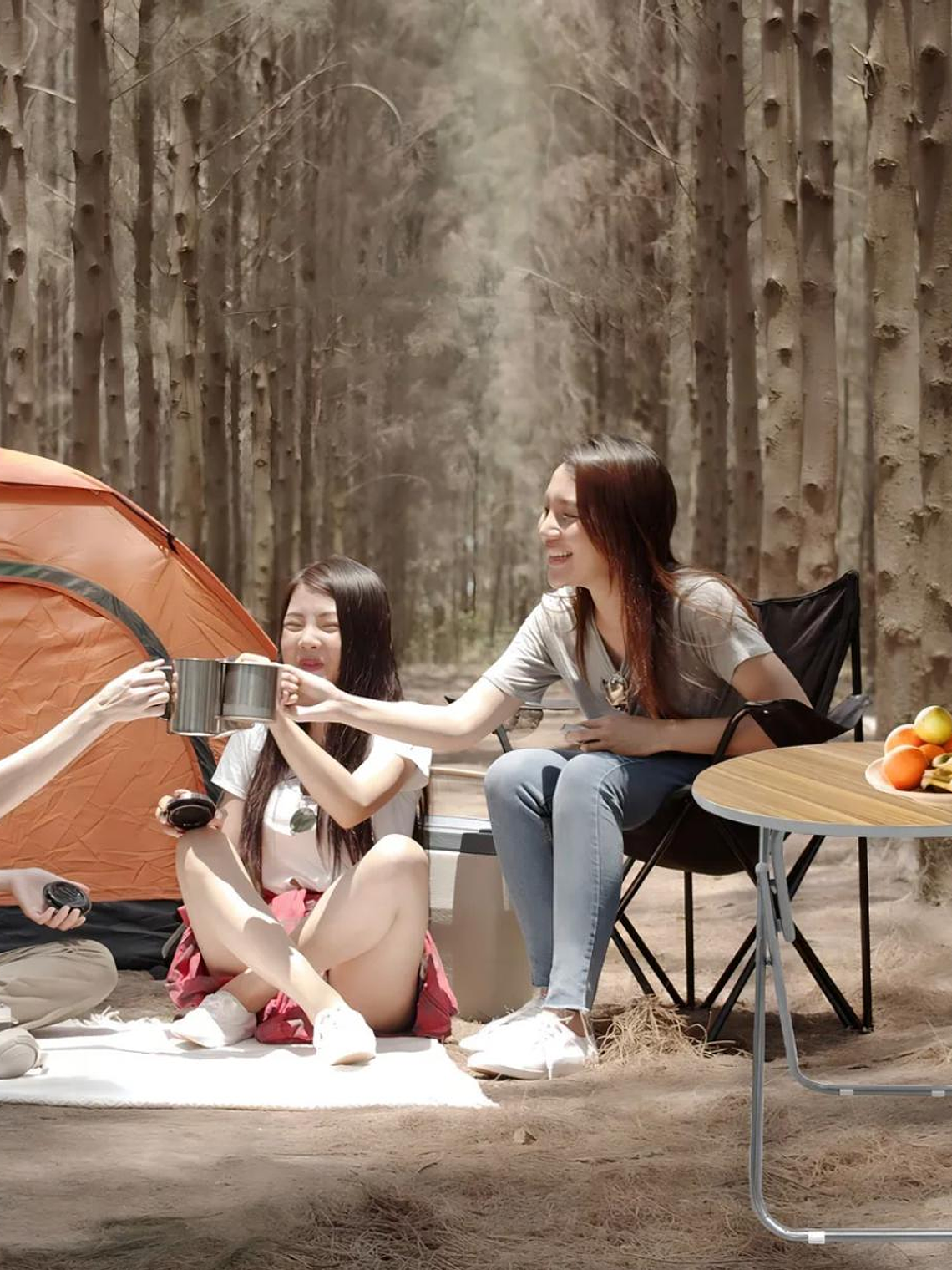 Mesa Plegable Redonda 60X60Cm - Color Marrón 2