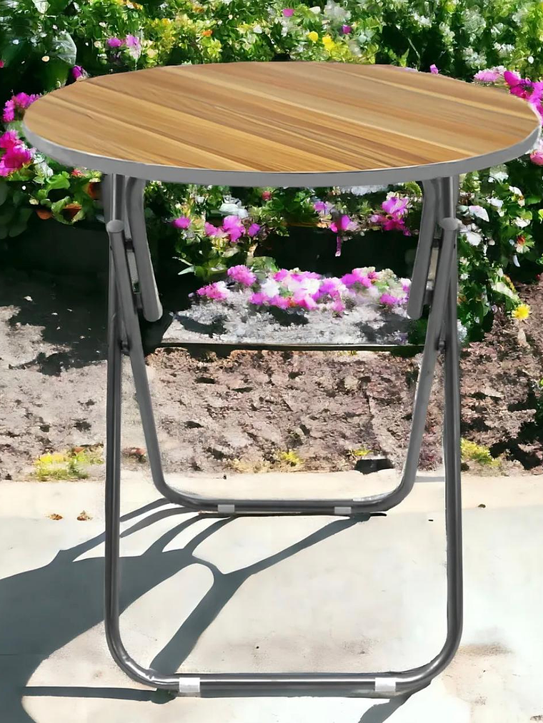 Mesa Plegable Redonda 60X60Cm - Color Marrón 3