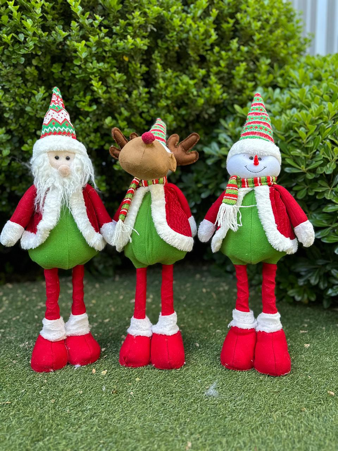 Pack 3 Muñecos Navideños Patas Largas Pascuero 65 Cm 1