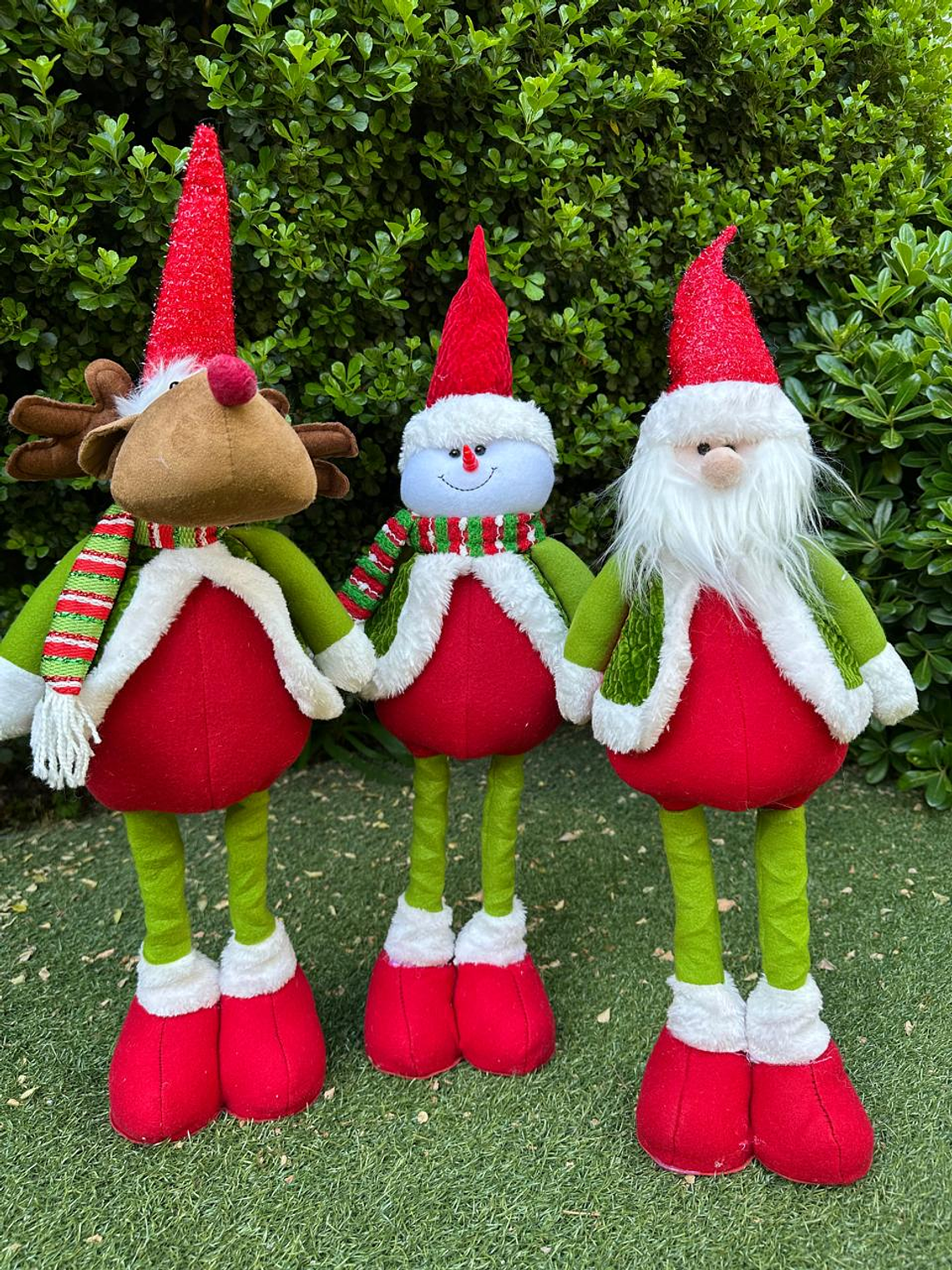 Pack 3 Muñecos Navideños Patas Largas Pascuero 65 Cm 2