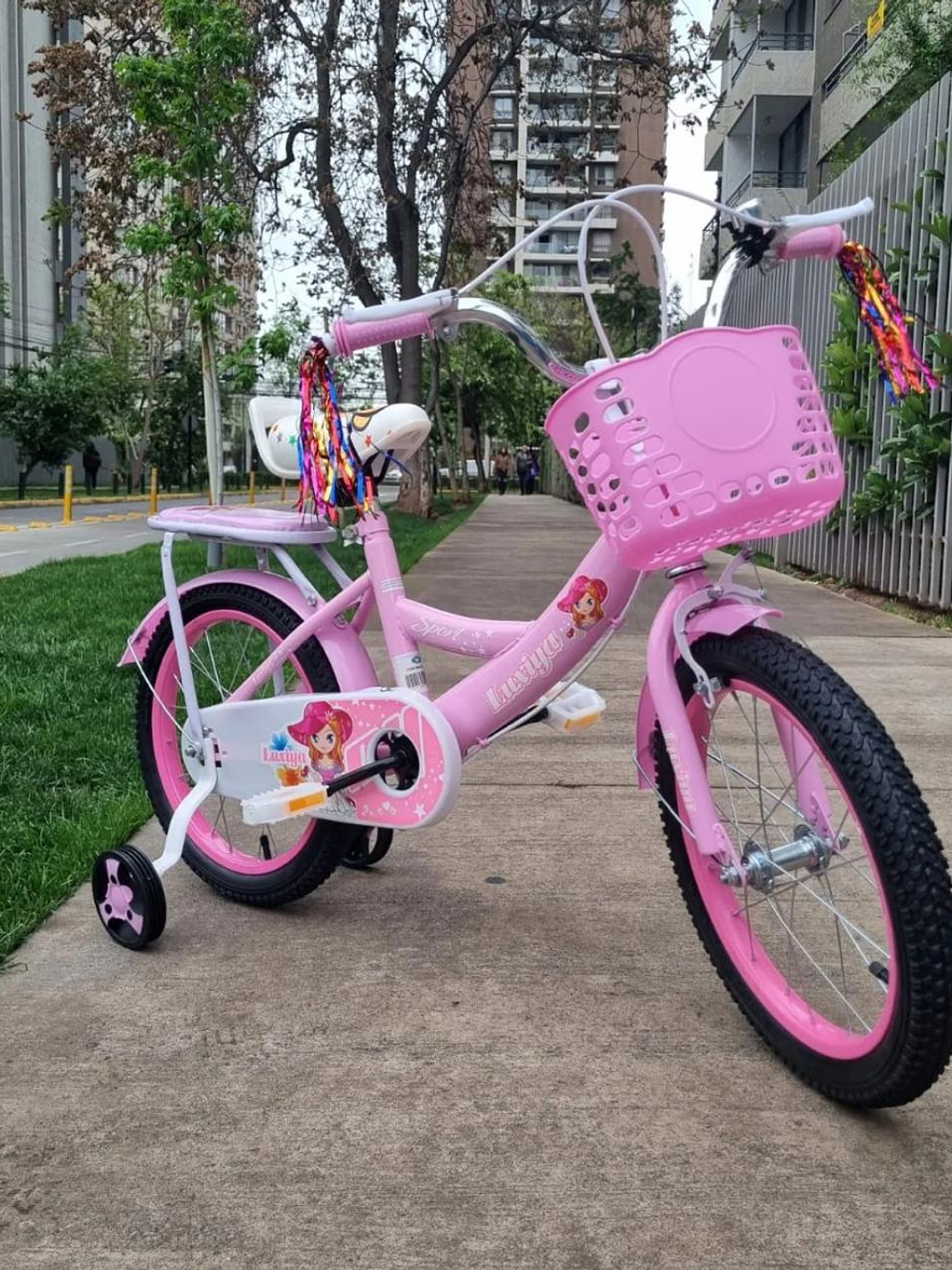 Bicicleta Aro 16 Infantil Con Ruedas De Aprendizaje Rosa 16 