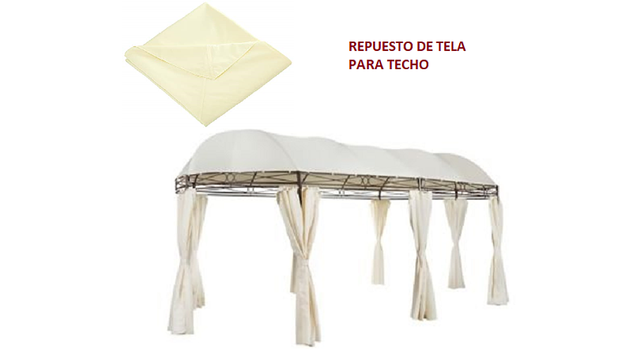Repuesto Techo Tela Para Toldo Pérgola 6x3 Mts Oval Homeparts 1