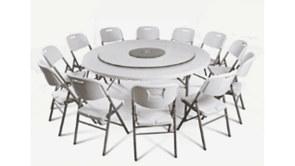 MESA PLEGABLE 150CM DIAMETRO 3