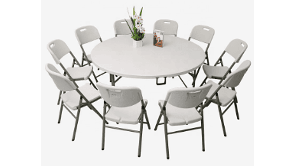 MESA PLEGABLE 150CM DIAMETRO 2