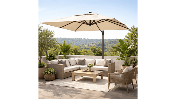 QUITASOL 3x3 MTS CON BRAZO Y BASE HOMEPARTS 1