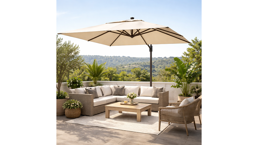 QUITASOL 3x3 MTS CON BRAZO Y BASE HOMEPARTS 1