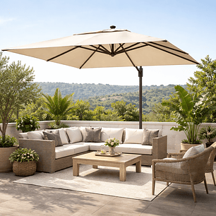 QUITASOL 3x3 MTS CON BRAZO Y BASE HOMEPARTS