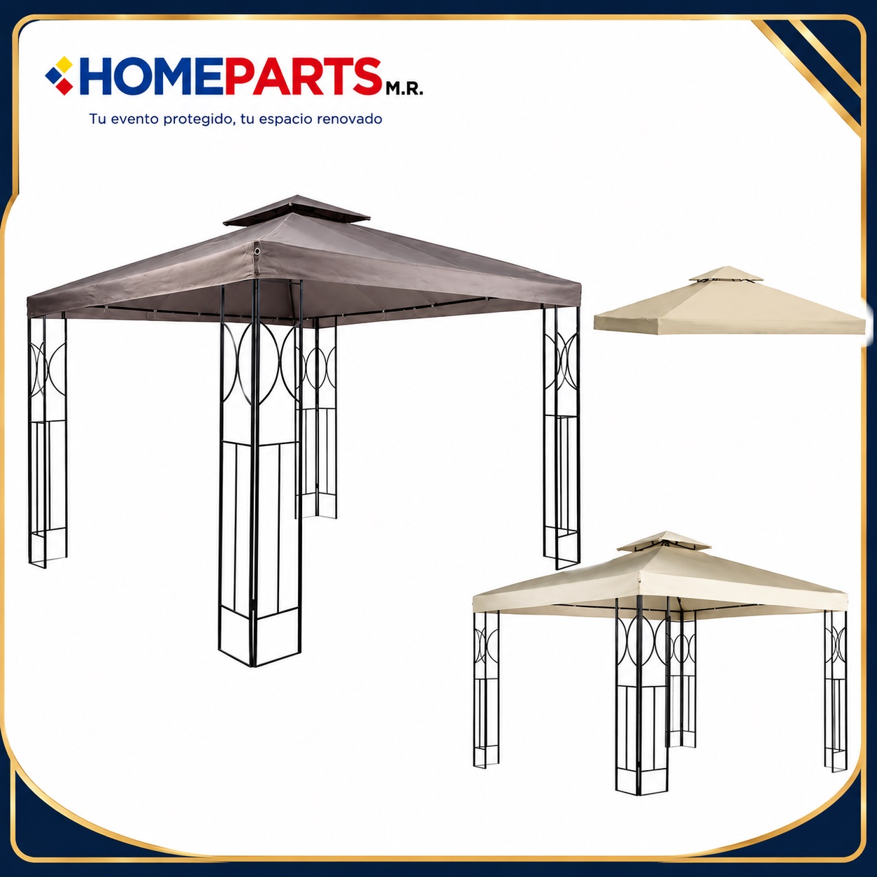 Repuesto de Techo para Toldo Pérgola 3x3 mt Impermeable