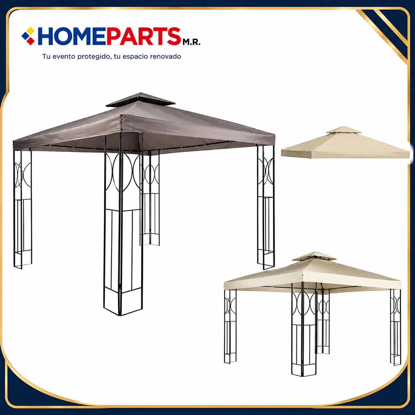Repuesto de Techo para Toldo Pérgola 3x3 mt Impermeable 1