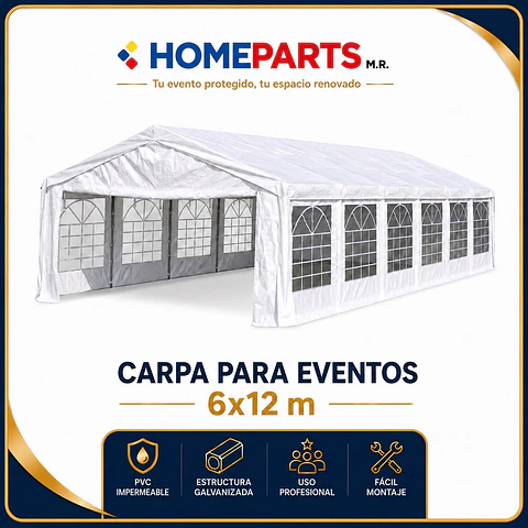 CARPA 12X6 METROS PVC IMPERMEABLE HEAVY DUTY