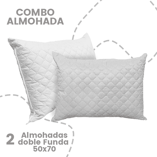 COMBO 2 Almohadas+2 Protector Almohada 50cm*70cm 1