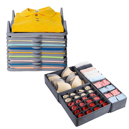 Combo Organizador De Ropa Camisas +organizador Ropa Interior 3