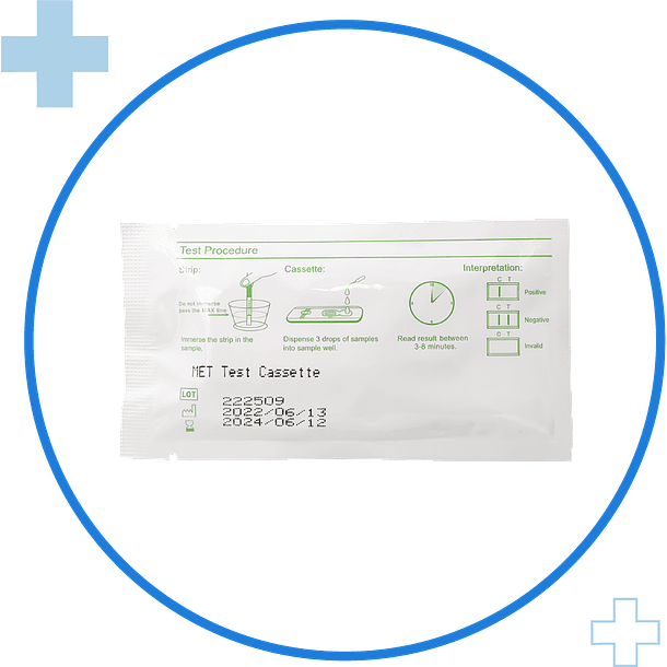Test Casete Orina Metacualona (1000 ng/ml) cut off 3