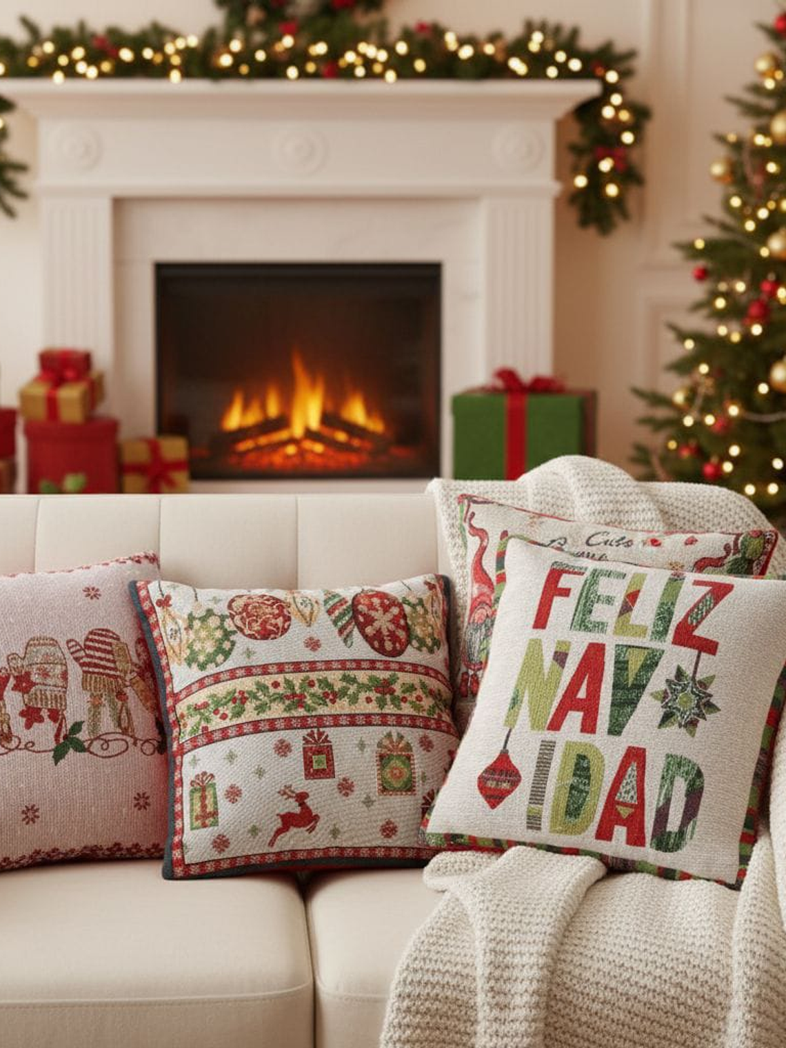 Set de 2 fundas de cojin de Navidad 45x45cm 3