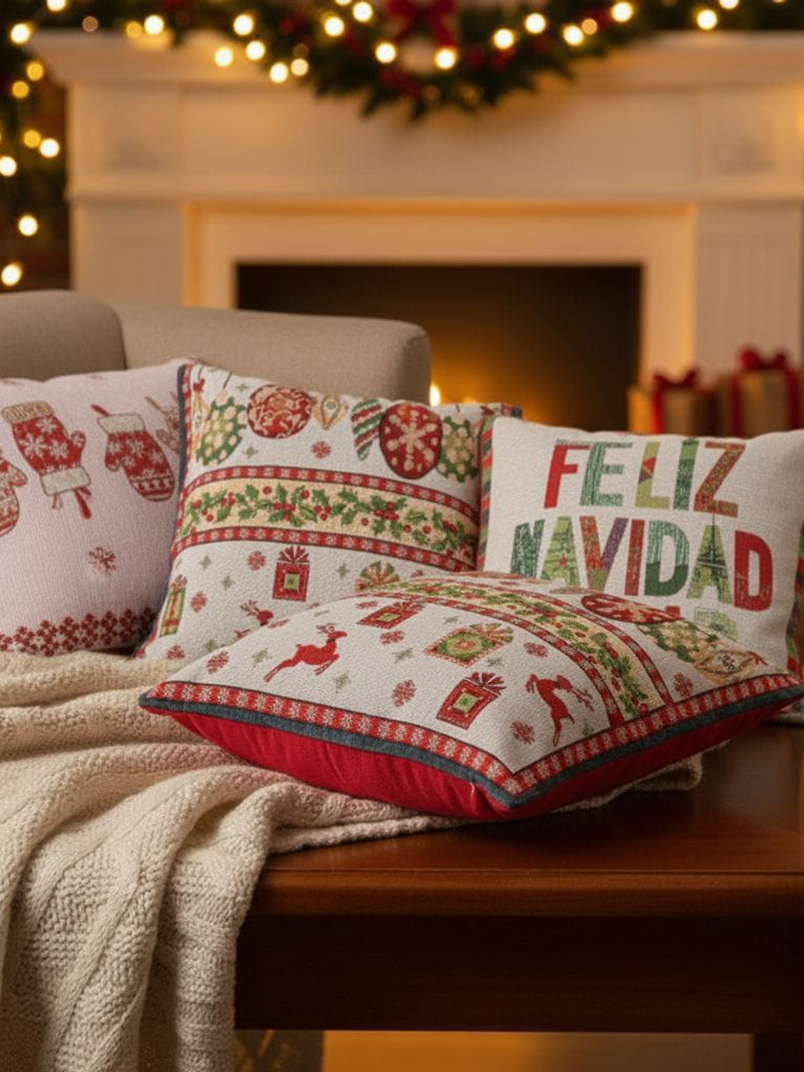 Set de 2 fundas de cojin de Navidad 45x45cm 4