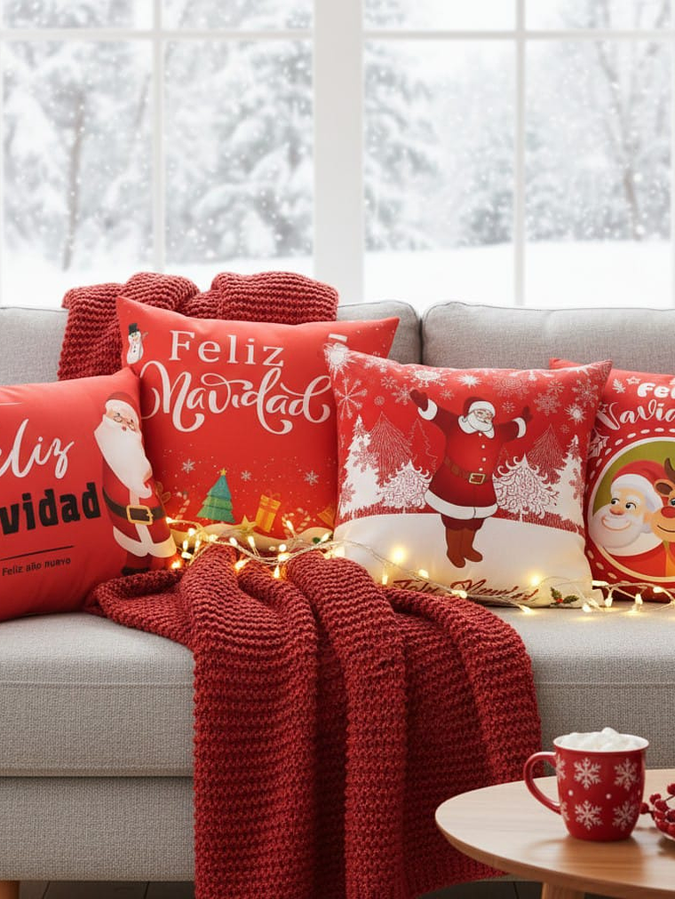Set de 2 Fundas de Cojin, Navideñas. 4