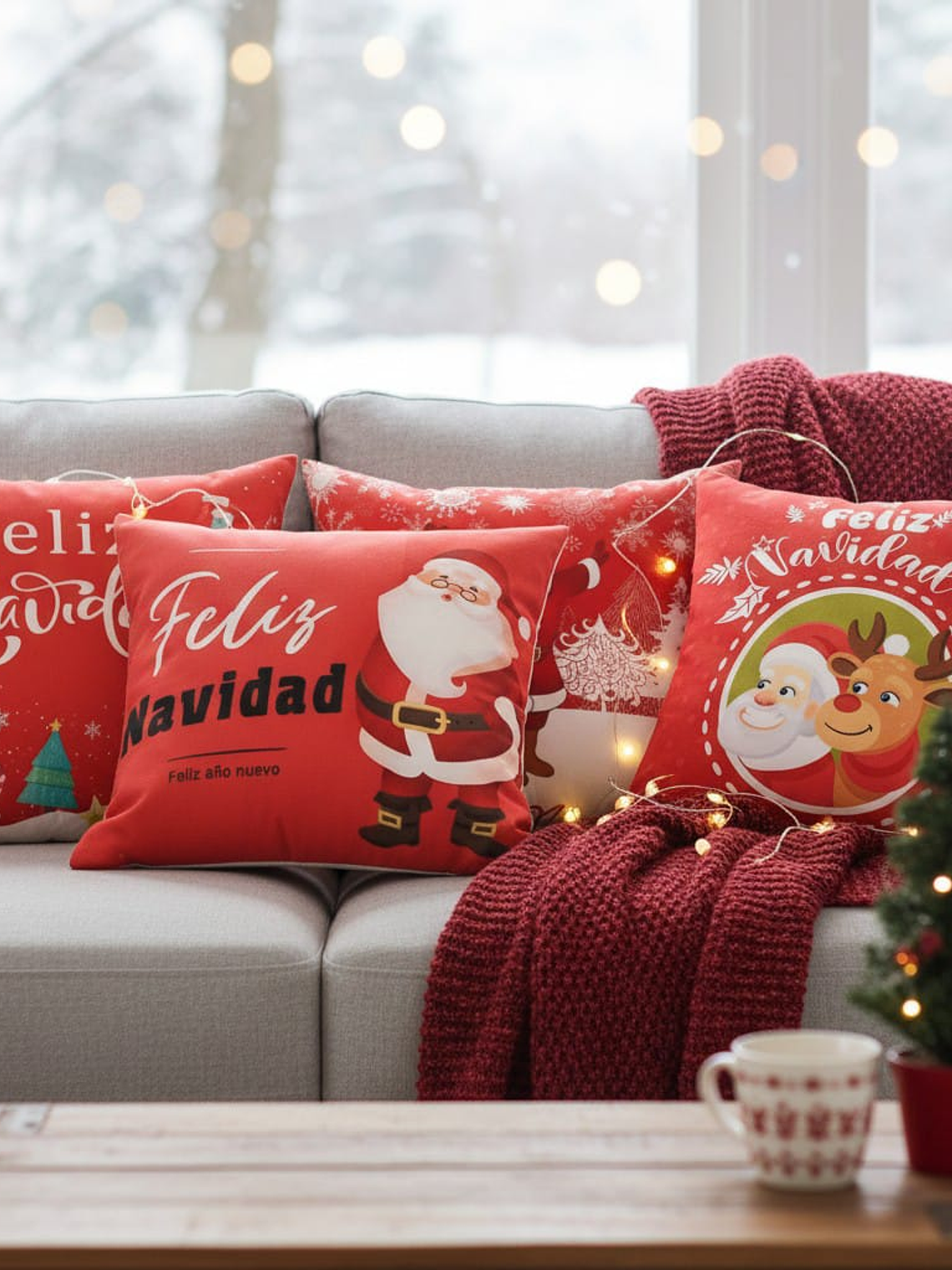 Set de 2 Fundas de Cojin, Navideñas. 1