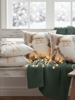 Set de 2 Fundas de Cojin, Navideñas 45x45Cm