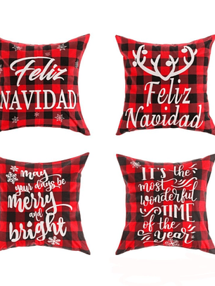 Set de 2 Fundas de Cojin, Navideñas.