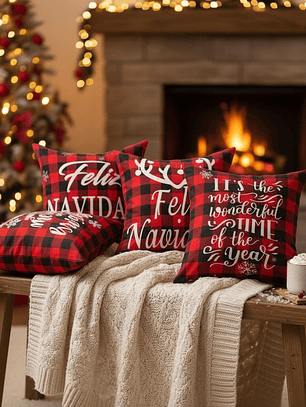 Set de 2 Fundas de Cojin, Navideñas.