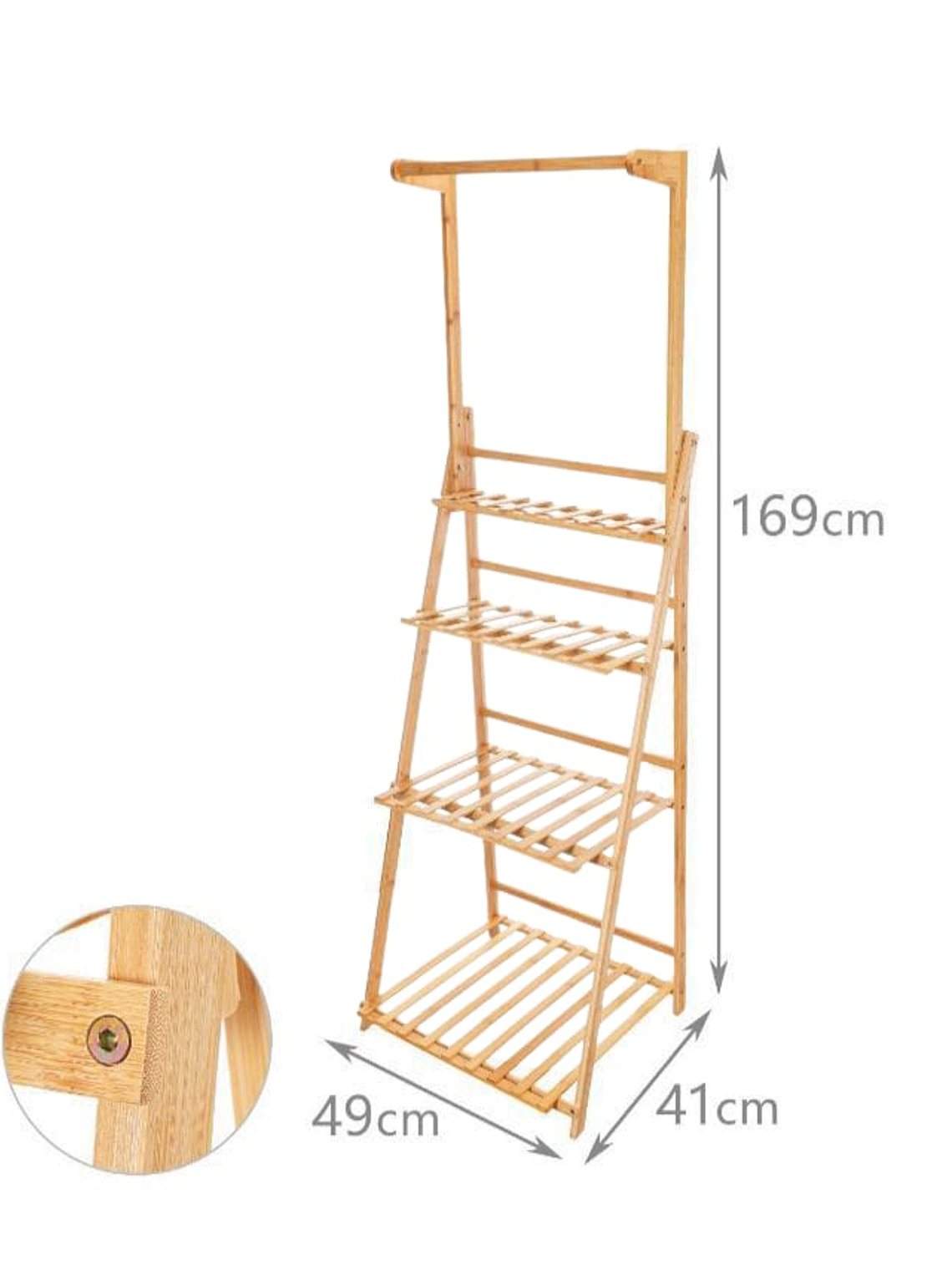 Estanteria En Bambú De 4 Niveles Premium Excelente Acabado 169x49x41cm 4