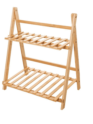 Estanteria En Bambú De 2 Niveles Premium Excelente Acabado 54x49x26.5cm