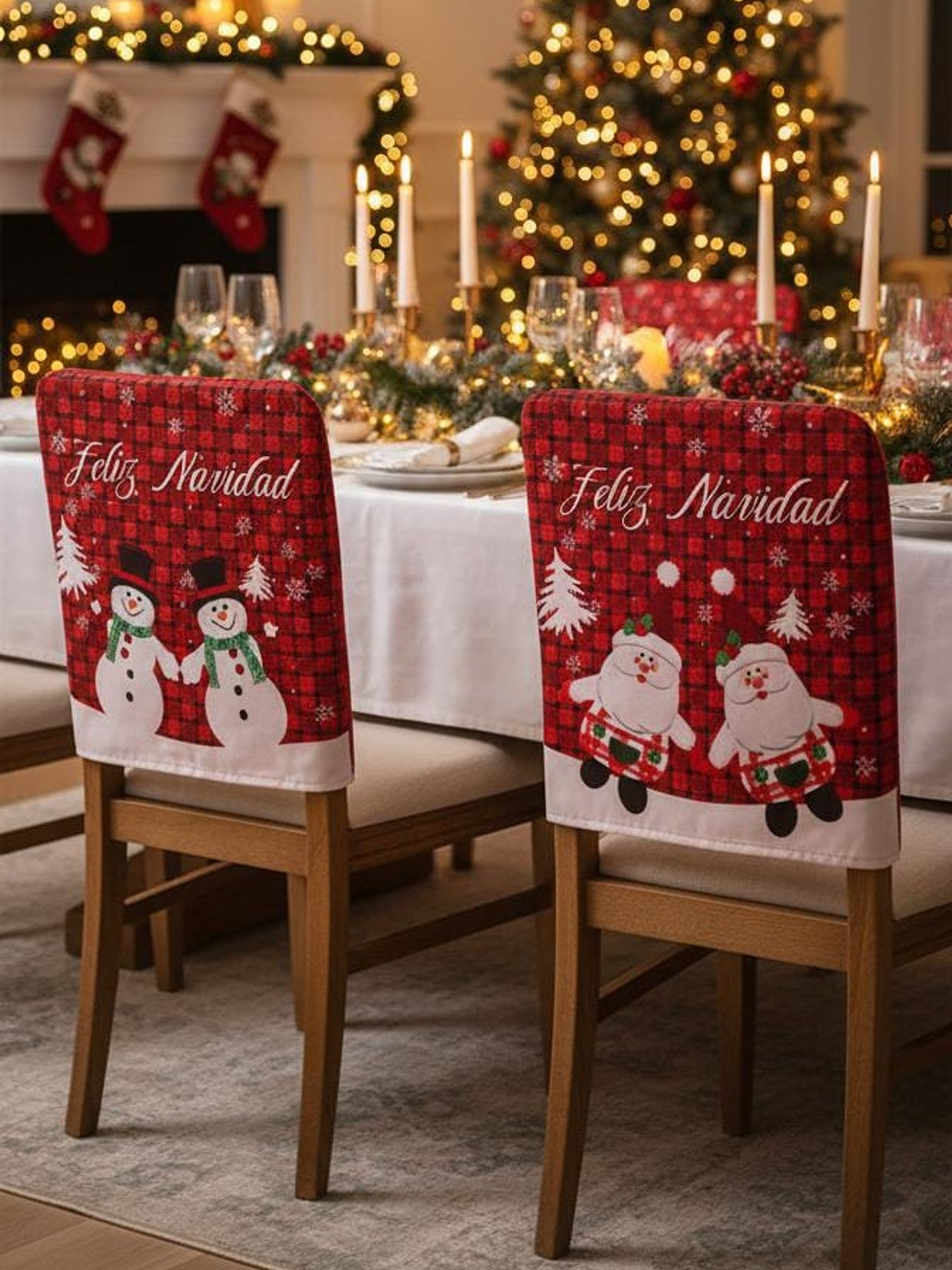 Fundas Navideñas para silla, Set de 3 Unidades. 1