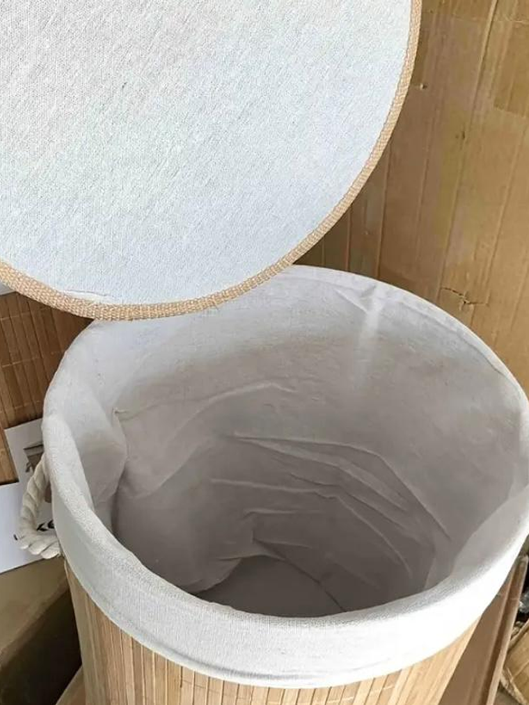 Cesto-Canasto de bambú para Ropa, Redondo. 3