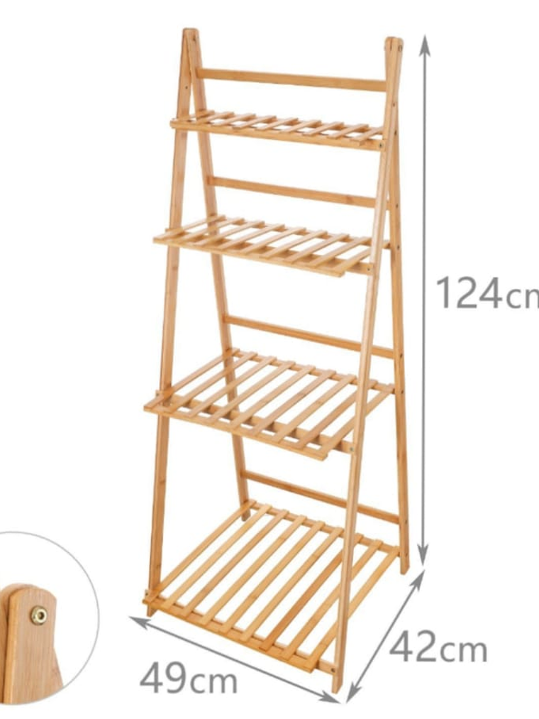 Estanteria En Bambú De 4 Niveles Premium Excelente Acabado 124x49x42cm 3