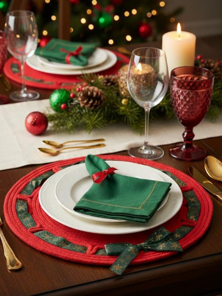 Pack de 2 Individuales Premium Decorativos de Navidad 38cm 3