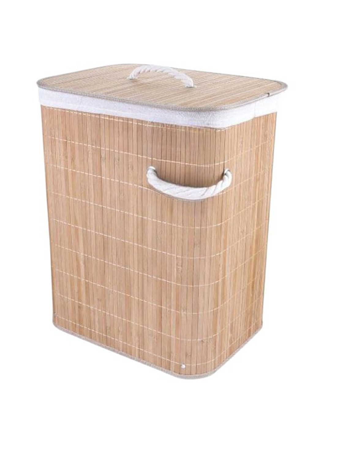 Cesto-Canasto de Bambú para Ropa, Rectangular, Plegable. 2