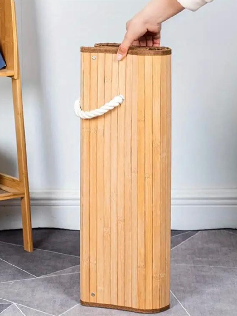 Cesto-Canasto de Bambú para Ropa, Rectangular, Plegable. 6