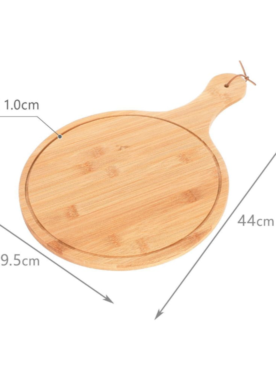 Tabla de Picar, Redonda de Bambú, Con Manija. 3