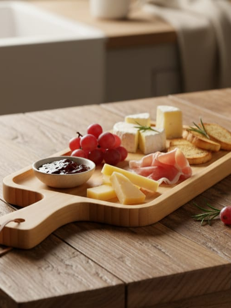 Tabla de Bambú con Mango para Servir. 4