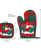2 Set de Guantes y  Agarraderas Para Horno Navideñas Material Resistente  - Miniatura 3