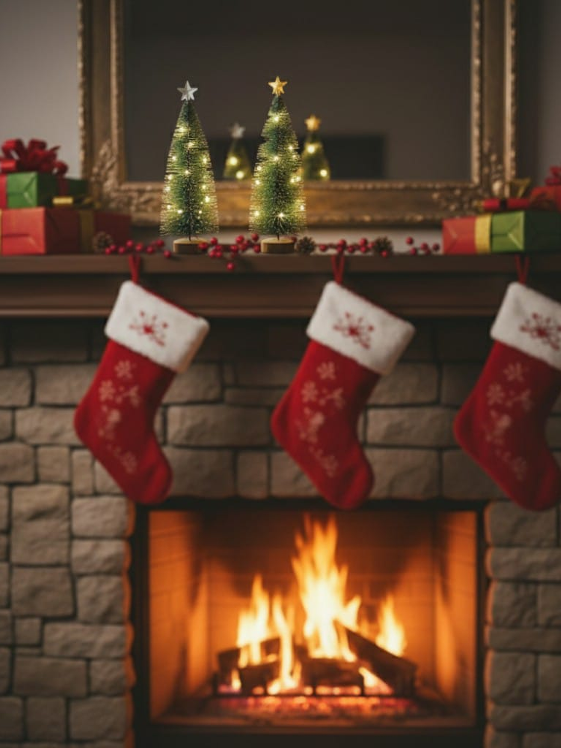 Pack de 2 Arbolitos de Navidad Con Luces 30X6cm 3