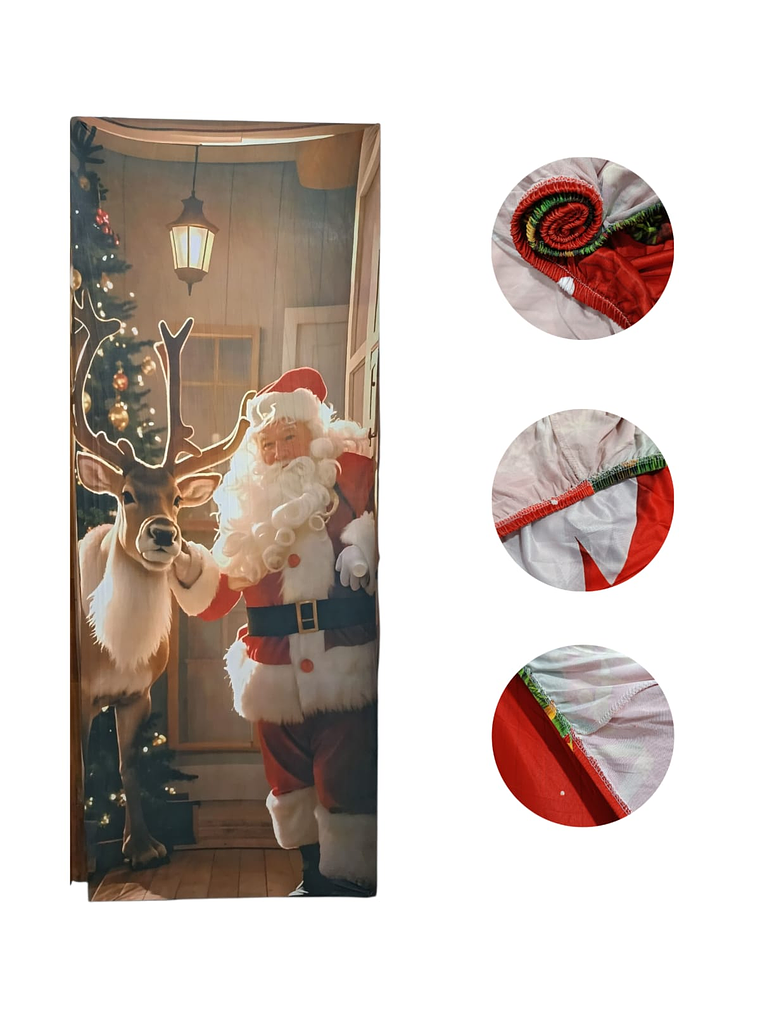 Funda navideña para puerta, Elasticada 210x100cm 4