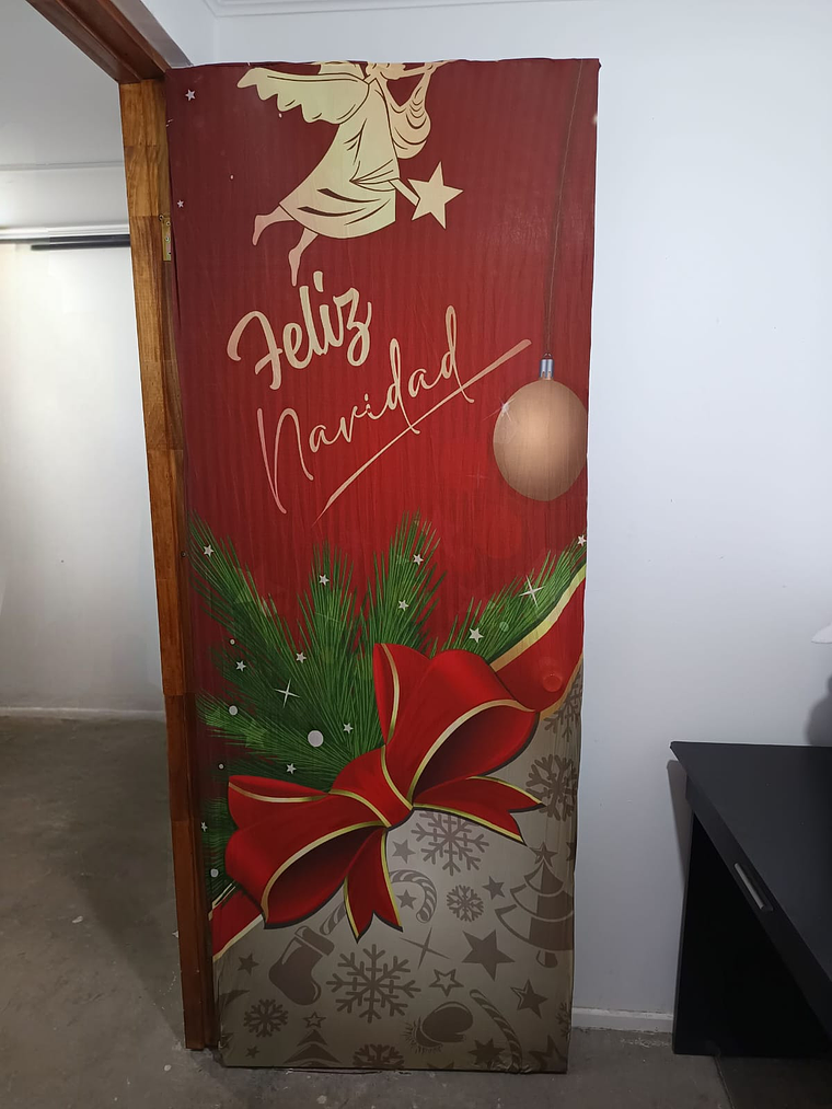 Funda navideña para puerta, Elasticada 210x100cm 5