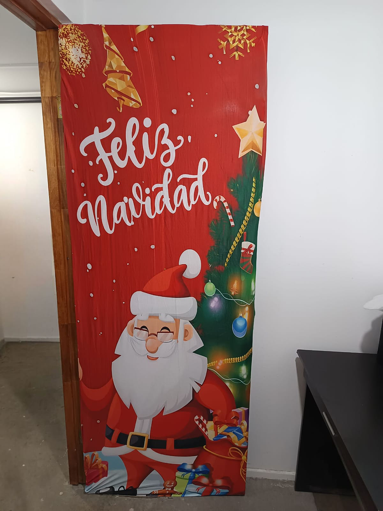 Funda navideña para puerta, Elasticada 210x100cm 6