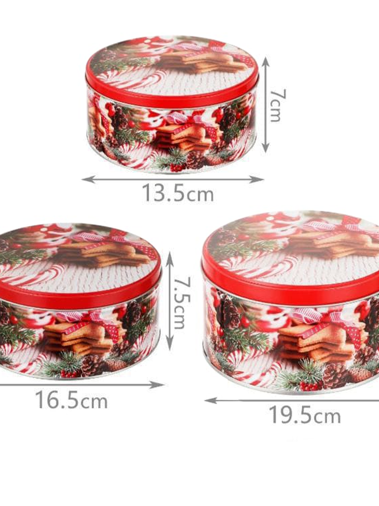 Juego De 3 Cajas De Latas Organizadora Navideña 3